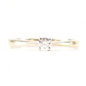 HALLMARKED 9CT GOLD & DIAMOND SOLITAIRE RING