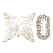 SILVER HALLMARKED BURSES BELT BUCKLE & FLORAL BUCKLE