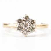 HALLMARKED 9CT GOLD & DIAMOND CLUSTER RING