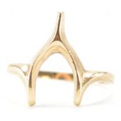 HALLMARKED 9CT GOLD WISHBONE RING