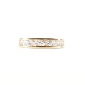 HALLMARKED 9CT GOLD CZ HALF ETERNITY RING