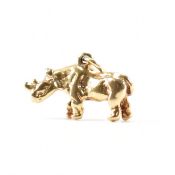 HALLMARKED 9CT GOLD RHINOCEROS PENDANT CHARM