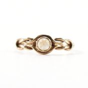 HALLMARKED 9CT GOLD & MOONSTONE RING