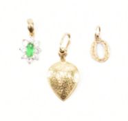 THREE HALLMARKED 9CT GOLD PENDANT CHARMS