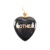 20TH CENTURY BLACK ENAMEL MOURNING PENDANT