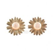 HALLMARKED 9CT CLOGAU WELSH GOLD DAISY EARRINGS