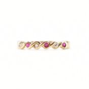 HALLMARKED RUBY & DIAMOND HALF ETERNITY RING