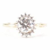 HALLMARKED 9CT GOLD CZ HALO RING