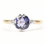 HALLMARKED 9CT GOLD & IOLITE RING