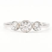 9CT WHITE GOLD & DIAMOND 3 STONE RING