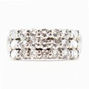 PLATINUM & DIAMOND 3 ROW HALF ETERNITY RING