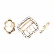 ANTIQUE BAR BROOCH & GEORGIAN SHOE BUCKLE