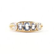 HALLMARKED SAPPHIRE & DIAMOND RING