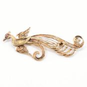 VINTAGE GOLD & RUBY PHEONIX BROOCH