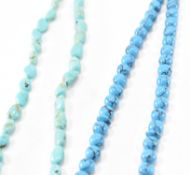 TWO VINTAGE TURQUOISE & SILVER ROSARY STYLE NECKLACES