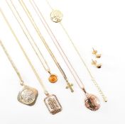 COLLECTION OF GOLD ON SILVER JEWELLERY