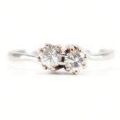 PLATINUM & DIAMOND 2 STONE CROSSOVER RING
