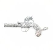 STERLING SILVER PISTOL WHISTLE PENDANT