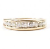 HALLMARKED 9CT GOLD & DIAMOND 9 STONE RING