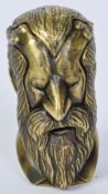 VICTORIAN STYLE BRASS MAN HEAD SHAPED CASED VESTA