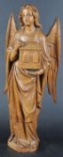 20TH CENTURY OAK CARVED FIGURE OF AN ANGEL