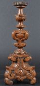 18TH CENTURY CARVED OAK ALTAR CANDLESTICK