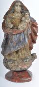 19TH CENTURY CAVED OAK MADONNA WITH CHILD CHRIST