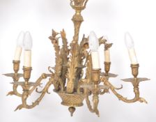 19TH CENTURY VICTORIAN BRONZE HANGING CHANDELIER