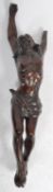 LARGE 19TH CENTURY CARVED OAK CHRIST ON THE CROSS