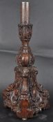 EARLY 18TH CENTURY OAK CARVED CHURCH ALTAR CANDLE HOLDER