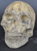 19TH CENTURY MEMENTO MORI STONE SKULL