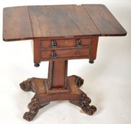 WILLIAM IV ROSEWOOD PEDESTAL WORK TABLE