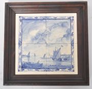 SET OF FOUR 18TH CENTURY DELFT DUTCH FRAMED TILES