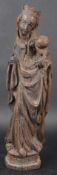 18TH CENTURY CARVED OAK MADONNA & CHILD