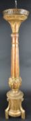 TALL CARVED 19TH CENTURY GILT WOOD CHURCH ALTAR CANDLESTICK