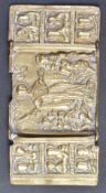 20TH CENTURY RUSSIAN BRASS ALTAR TRIPTYCH PANEL