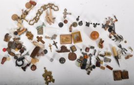 MIXED COLLECTORS LOT OF RELGIOUS TRINKETS & ARTEFACTS