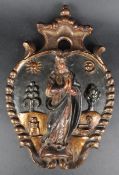 18TH CENTURY CARVED WOOD RELIGIOUS WALL PLAQUE
