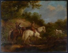 EARLY 19TH CENTURY OIL ON BOARD LANDSCAPE PAINTING