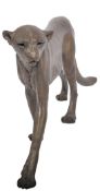 SOUTHALL - 20TH CENTURY BRONZE STATUE OF A CHEETAH