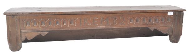 18TH CENTURY CARVED OAK PRAYER REST STOOL