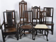 COLLECTION OF ASSORTED OAK DINING CHAIRS