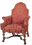 18TH CENTURY QUEEN ANNE INFLUENCED ARMCHAIR