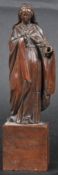 19TH CENTURY WOOD CARVED FIGURE OF VIRGIN MARY