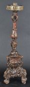 CARVED WOOD BAROQUE CHURCH ALTAR CANDLESTICK