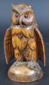 19TH CENTURY VICTORIAN CARVED OWL INKWELL