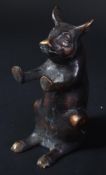 19TH CENTURY NOVELTY BRONZE BUTCHERS PIG