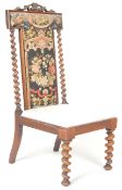 19TH CENTURY VICTORIAN WALNUT PRIE-DIEU CHAIR