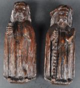 18TH CENTURY PAIR OF OAK CARVED RELIGIOUS FIGURES