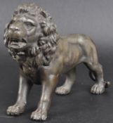 19TH CENTURY VICTORIAN BRONZE LION FIGURINE